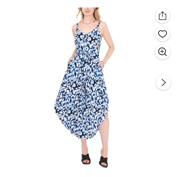 Vince Camuto Blue and White Abstract Jumpsuit - women's size small - Picture 1 of 7